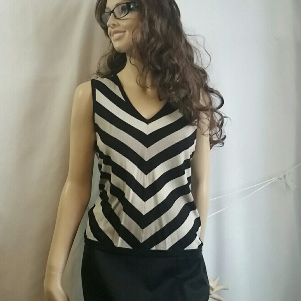 Sleeveless Striped Sweater